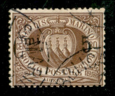 Posta Ordinaria E Storia Postale - 1892 - 5 Cent Su 30 Cent Stemma (9) - Usato - Other & Unclassified