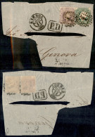 Delcampe - Portogallo - 50 Reis (15) + 100 Reis (16) Su Frontespizio Di Lettera Da Lisbona A Genova - Margini Corti - Sonstige & Ohne Zuordnung