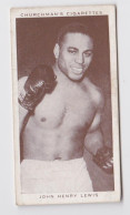 Churchman's Cigarettes Cigarette Card John Henry Lewis Born At Los Angeles In 1914 Us Black Boxer Usa Boxe Boxeur Noir - Churchman