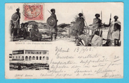 Delcampe - DJIBOUTI Picture Post Card Cote Francaise Warriors 1903 Djibouti - Dschibuti