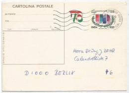 Cartolina Postale Italia'76 L.100 25° Amm.Postale ONU Nazioni Unite Uso Semplice ESTERO Berlino 29mar1977 - 1971-80: Storia Postale