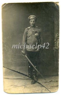 Russian WWI Hussar Scout With St. George Cross Bravery Medal Sword Photo - 1914-18