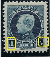 N° 215 * -  1 Fr - Bleu-vert -    Retouches - 1921-1925 Petit Montenez