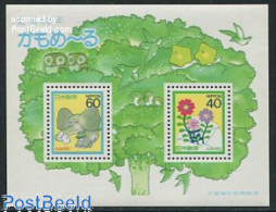 Japan 1987 Letter Writing Week S/s, Mint NH, Nature - Elephants - Flowers & Plants - Unused Stamps