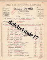 66 0033 THUIR Pyr. ORIENTALES 1950 Réparations Électriques Bobinage De Moteur TSF G. DUMAS Rue Du Souvenir à Éts VIOLET - Elektrizität & Gas