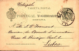 STATIONERY Postcard 1903 From MADRID To LISBOA Portugal  (2 Scans) - 1850-1931