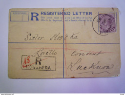 ENVELOPPE REC  Au Départ De NOWSHERA   à Destination De LUCKNOW   1895 - Briefe U. Dokumente