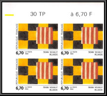 France N°2858 Sean Scully Usa Matisse Tableau (Painting) 1994 Bloc De 4 Non Dentelé ** MNH Imperf Cote 240 - 1991-2000