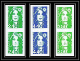 France N°2820 / 2822 Mariane Du Bicentenaire Non Dentelé ** MNH (Imperf) Paire - 1991-2000