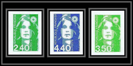 France N°2820 / 2822 Mariane Du Bicentenaire Non Dentelé ** MNH (Imperf) - 1991-2000