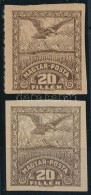 (*) Debrecen II. 1920 20f 2 Db Próbanyomat, Bodor Vizsgálójellel - Other & Unclassified