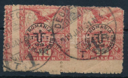 O Debrecen II. 1920 10f Pár Közönséges Papíron Látványosan Elfogazva, Bodor Vizsgálójellel (hajtott Sarok / Folded Corne - Other & Unclassified