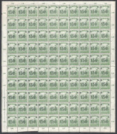 ** Temesvár 1919 150/5f Fekete Felülnyomattal Hajtott Teljes ívben, Bodor Vizsgálójellel - Other & Unclassified