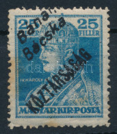 * Bánát-Bácska 1919 Károly 25f Elcsúszott Felülnyomással (rozsda) / Mi 22 With Shifted Overprint. Signed: Bodor (stain) - Other & Unclassified