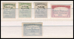 * Nyugat-Magyarország V. 1921 5 Db Bélyeg, A 60f Hármaslyukasztással. Signed: Bodor - Other & Unclassified