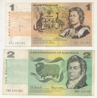 Ausztrália DN(1974-1975) 1$ + DN(1974-1985) 2$ T:F Australia ND(1974-1975) 1 Dollar + ND(1974-1985) 2 Dollars C:F Krause - Unclassified