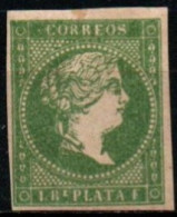ANTILLES ESP. 1857-60 * VERT-JAUNE - Cuba (1874-1898)