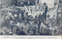 Delcampe - ALGER RUE DES CONSULS SAUVETEURS TRAVAILLANT A L'ENLEVEMENT DES DECOMBRES DE LA MAISON ECROULEE  ALGERIE - Algerien