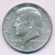 Amerikai Egyesült Államok 1967. 1/2$ Ag "Kennedy" Műanyag Tokban T:AU Patina USA 1967. 1/2 Dollar Ag "Kennedy" In Plasti - Unclassified