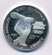 Amerikai Egyesült Államok 1983S 1$ Ag "XXIII. Nyári Olimpiai Játékok, Los Angeles" Kapszulában T:AU (PP) USA 1983S 1 Dol - Unclassified