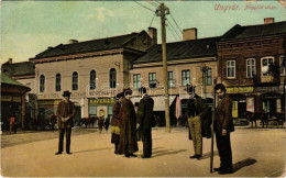 * T3 Ungvár, Uzshorod, Uzhhorod, Uzhorod; Nagyhíd Utca, Szálloda A Magyar Koronához, Kávéház, Singer Co. Varrógép, Rosen - Unclassified