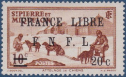 SAINT PIERRE ET MIQUELON - 274 20C SUR 10C FRANCE LIBRE NEUF* AVEC CHARNIERE COTE 22 EUR - Nuevos