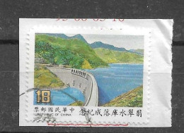 TAIWAN - 1987 - BARRAGE - DAM - FEITSUI - Oblitéré - Sur Fragment - Used - Unstucked - 18 - - Oblitérés
