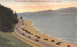 A766 Canada Marine Drive Spanish Banks Vancouver BC Vintage Postcard - Vancouver