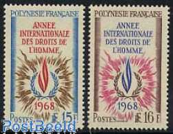 French Polynesia 1968 Human Rights 2v, Mint NH, History - Human Rights - United Nations - Nuevos