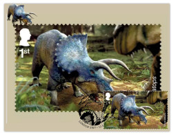 UK GB 2025 Dinosaur Dinosaurs Dinosauria Dinosaurus MINT/BLANK PPC Maxim/Picture Post Card As Per Scan - Rhinocéros