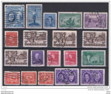 CANADA:  1947/51   VARIOUS  -  LOT  19  USED  REP.  STAMPS  -  YV/TELL. 225//250 - Usados