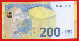 01 - BILLET De 200 Euros  2019 Draghi N° UD4001597415 - Imp. U001C5 - 200 Euro