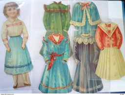 2025 - 8  JEUNE FILLE EN DECOUPI Avec Sa GARDE-ROBE  (six Pièces Au Total)  RARE En Cet état   XXX - Other & Unclassified
