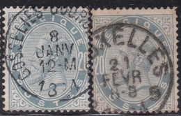 Belgique - Lot De 2 COB 38 - Oblitérés (Gosselies-Courcelles, ...) - 1883 Leopold II