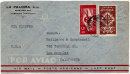Delcampe - Airmail. 1940. Letter Sent From Lisbon By Airmail (via Clipper) To Los Angeles, Postage 5$25. - Storia Postale