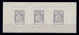 Delcampe - Macau 1914 – Ceres. Strip With 3 Colour Proofs In Violet, On Smooth, Thin Paper (colour Approved For The Value Of 6ths A - Prove E Ristampe
