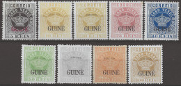 Delcampe - Guinea, Reprints Of 1885 * 1879/84 – Crown. Cape Verde Stamps With Large “GUINÈ” Overprint. MF 10/18. Complete Series Of - Prove E Ristampe