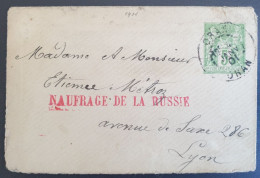 JANVIER 1901 NAUFRAGE PAQUEBOT LA RUSSIE ENTIER POSTAL ORAN A LYON - Schiffspost