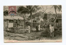 !!! CPA DE LA REUNION : ST DENIS, JARDIN DU COMMISSARIAT COLONIAL - Réunion