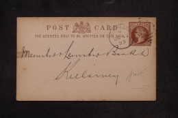 GRANDE BRETAGNE - Entier Postal Avec Repiquage Au Dos De Carlow Circulé En 1893   -  L 170261 - Luftpost & Aerogramme