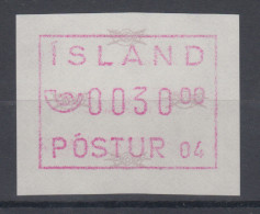 Island Frama-ATM 4.Ausgabe 1994, Aut.-Nr. 04  Mi.-Nr. 2.2 - Frankeervignetten (Frama)