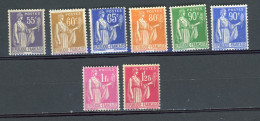 FRANCE -  TYPE PAIX - N° Yvert 363+364+365+366+367+368+369+370 ** - 1932-39 Paix