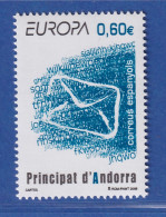Andorra Span. 2008 Mi.-Nr. 350 Europa: Der Brief, Briefumschlag ** / MNH - Other & Unclassified