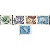1954, Poland, 45gr-1.35zl, Fischer #712-#714, Raster Grid, UnWmk, P 12¾, Used - Used Stamps
