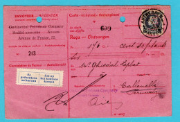 BELGIUM Receipt 1923 Antwerp With PERFIN On 50ct And Fiscal On Back (archive Holes) - 1921-1925 Petit Montenez