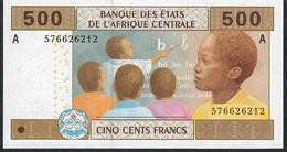 C.A.S. LETTER A GABON  P406Ac 500 FRANCS 2002 UNCOMMON SIGNATURE 11  UNC. - Stati Centrafricani