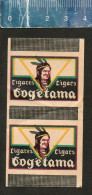 COGETAMA CIGARS ( CHIEF NATIVE AMERICANS TABAK INDIANEN TOBACCO TABAC CIGARES )   -SMALL  MATCHBOX SKILLET BELGIUM - Matchbox Labels