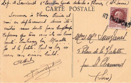 CARTE. THONES. HOTEL DU FIER. GRIFFE D'ANULLATION ST CHAMOND SUR PETAIN 1,50Fr, A L'ARRIVEE - Lettres & Documents