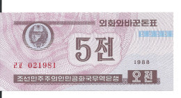 COREE DU NORD 5 CHON 1988(1995) UNC P  BFX418 - Corée Du Nord