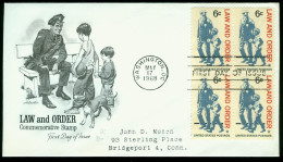 Fd USA FDC 1968 MiNr 949 Block Of 4 | Law And Order #fdc-3151 - 1961-1970